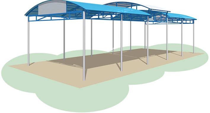 Теневой навес на 16 тренажеров (арт.301.37.05) 
