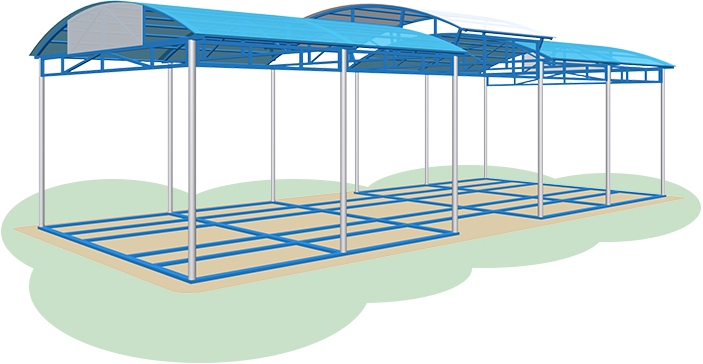 Теневой навес на раме, до 16 тренажеров (арт.301.37.04)