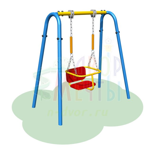 Качели одинарные цепная подвеска (арт.108.16.00)- широкий выбор детского оборудования | Компании «Наш двор»