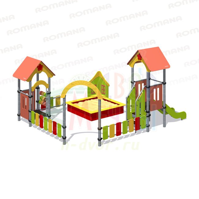 Песочный дворик с горкой (арт.109.06.00)- широкий выбор детского оборудования | Компании «Наш двор»