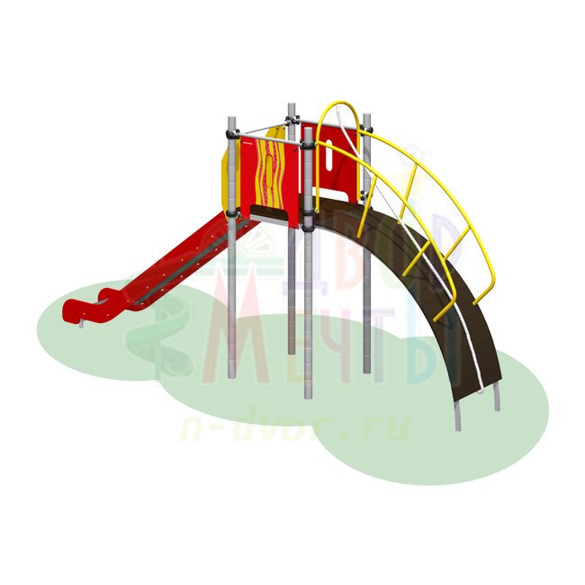 Горка (110.0800) (1.55 м) с канатным лазом- широкий выбор детского оборудования | Компании «Наш двор»