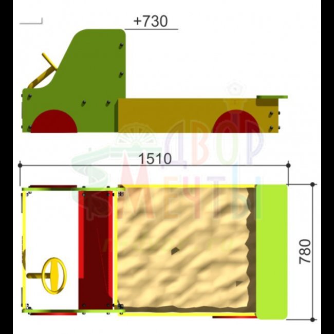 Песочница Машинка (арт.111.03.00)- широкий выбор детского оборудования | Компании «Наш двор»