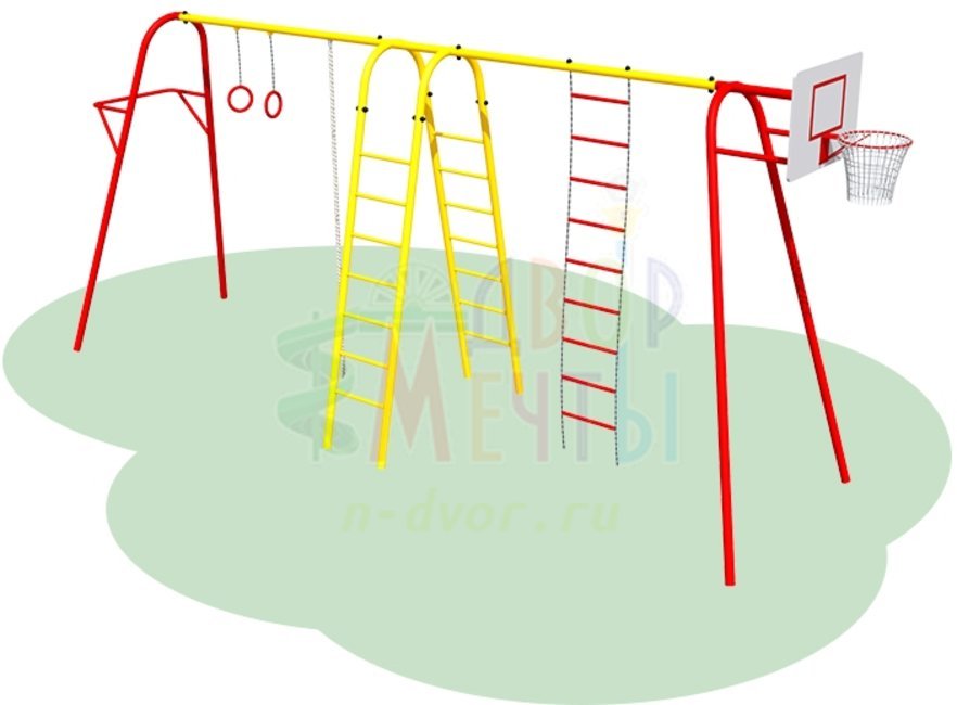 Гимнастический комплекс с баскетбольным щитом (арт.201.09.00)- широкий выбор детского оборудования | Компании «Наш двор»