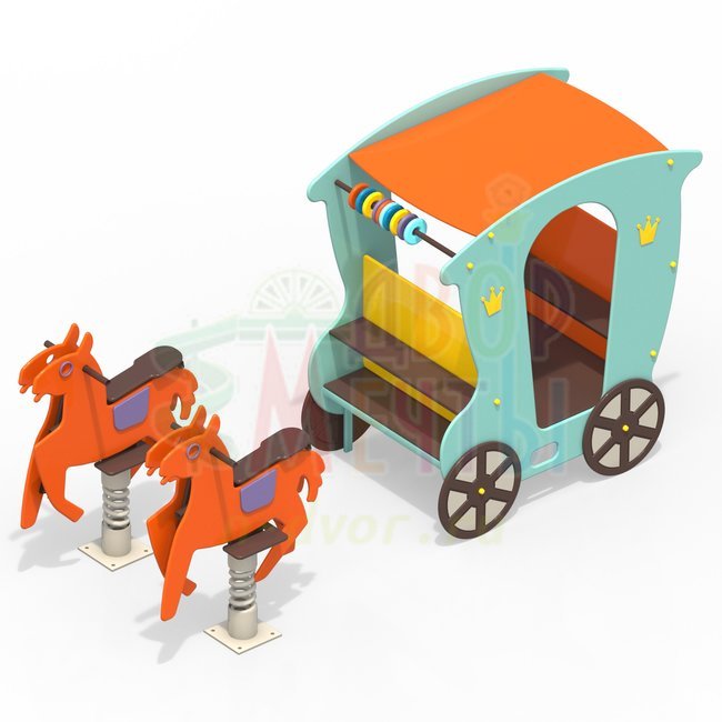 Карета с лошадями (арт.4600)- широкий выбор детского оборудования | Компании «Наш двор»