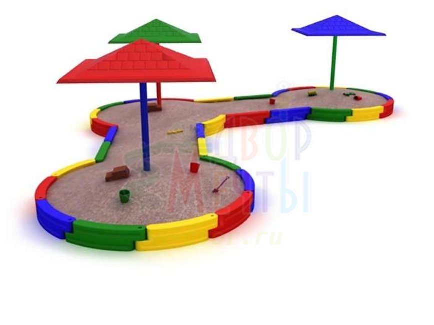Уличная игровая площадка Песочница Трио-2- широкий выбор детского оборудования | Компании «Наш двор»